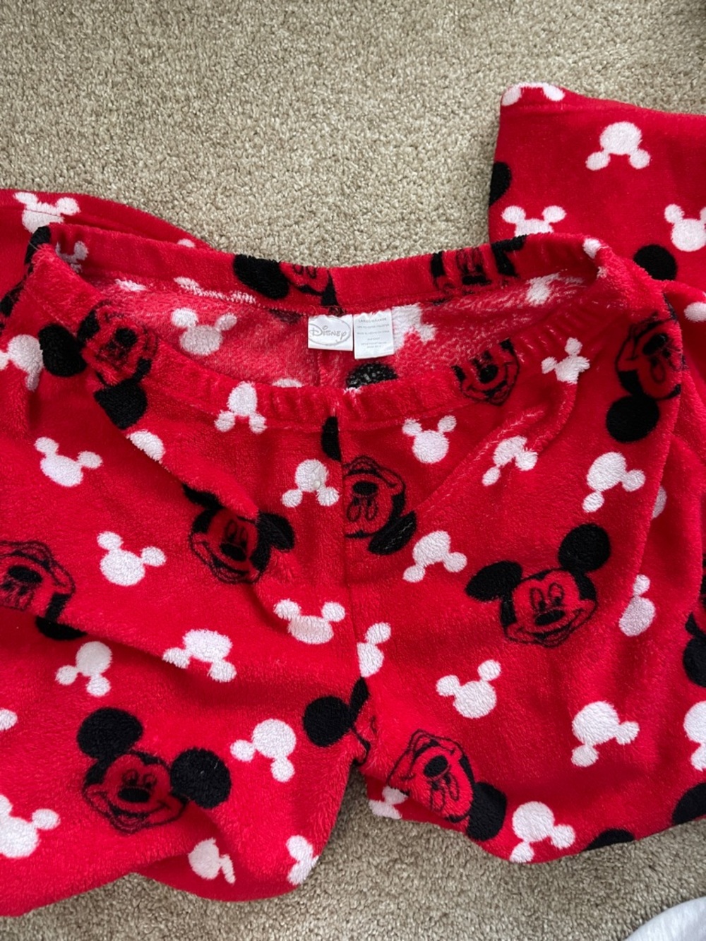 Disney Red Mickey Mouse Fleece Pajama Bottoms